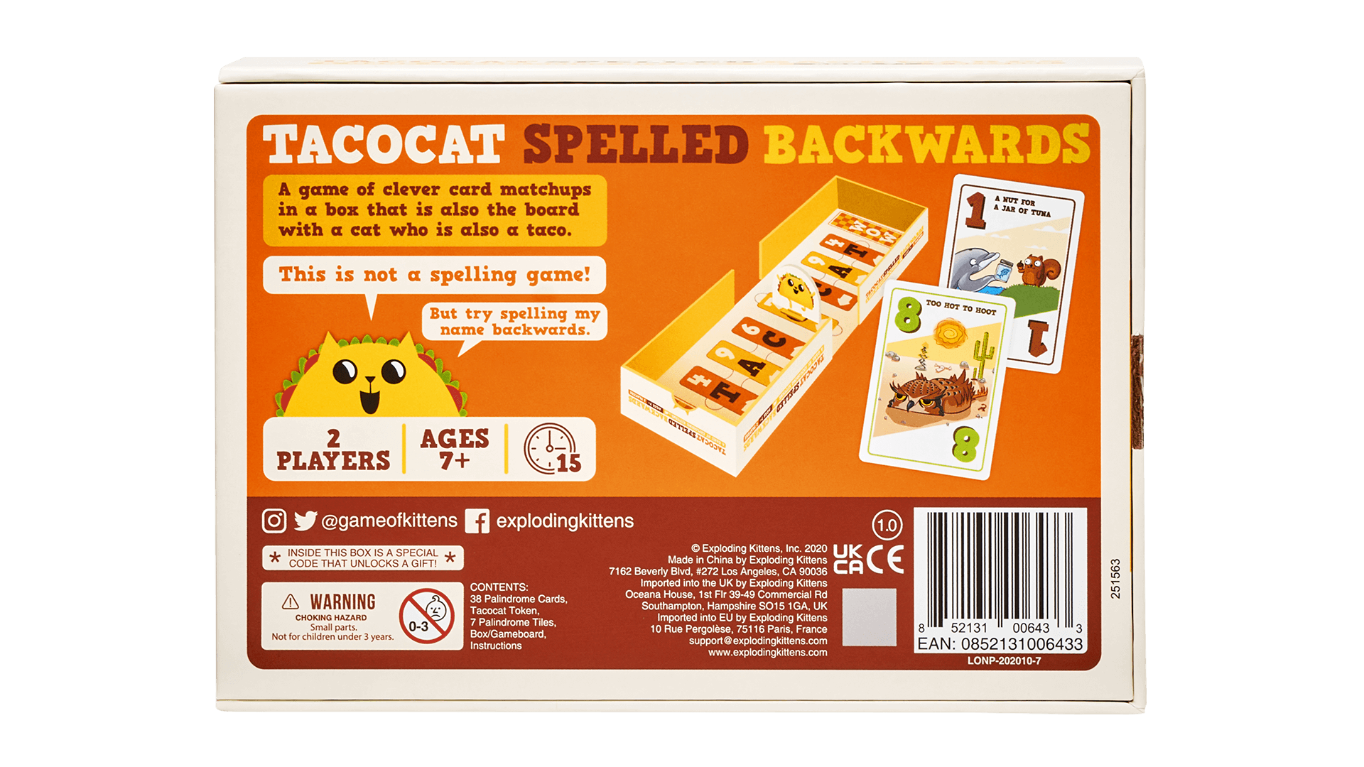 Exploding Kittens® Tacocat Spelled Backwards